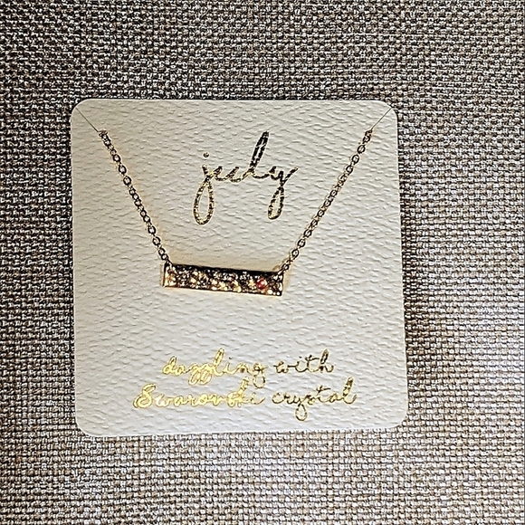 Francesca's July Birthstone Gold-tone Bar Necklace with Swarovski Crystal - Picture 3 of 3